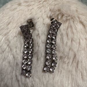 5pc Elegant Silver Crystal Earrings